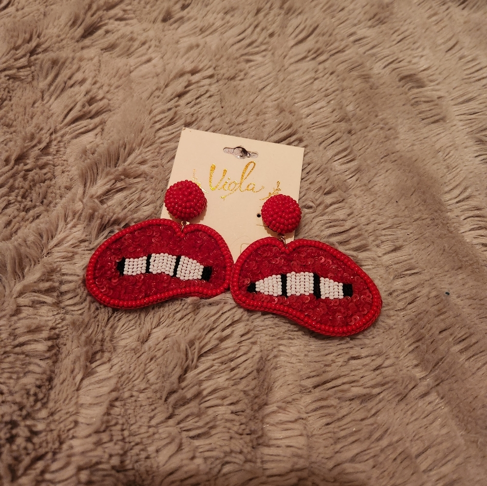 Viola Lip Bite Earrings